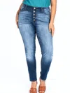 Kancan Shannon High-rise Curvy Jeans In Blue In Blue