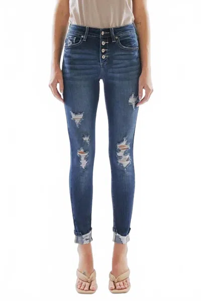 Kancan Showstopper High Rise Skinny Jeans In Blue