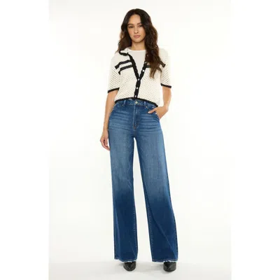 Kancan Sina Ultra High Rise Wide Jeans In Blue