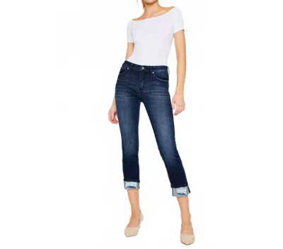 Kancan Skinny Leg Cuffed Jeans In Blue