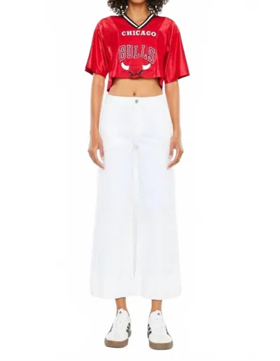 KANCAN KANCAN STACY HIGH RISE CROPPED WIDE LEG JEANS IN WHITE