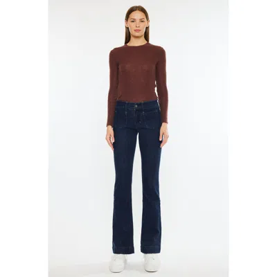 Kancan Star Mid Rise Bootcut Jeans In Blue