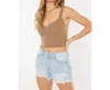 Kancan Starlight High Rise Shorts In Light Wash In Blue