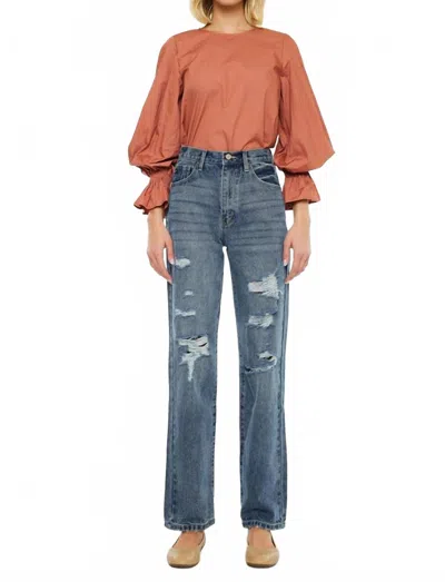 KANCAN STEPHANIE ULTRA HIGH RISE 90'S BOYFRIEND JEANS IN MEDIUM WASH
