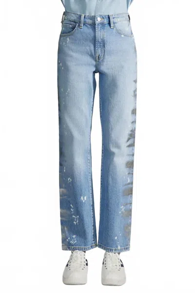 Kancan Straight Leg Jeans With Pattern In Blue