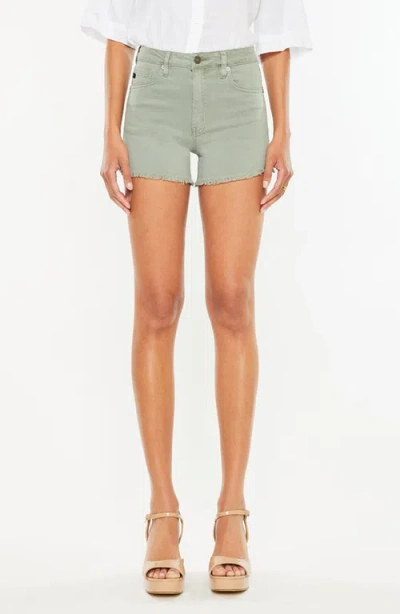 Kancan Sugar High Rise Denim Shorts In Olive