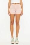 Kancan Sugar High Rise Denim Shorts In Peach