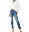 Kancan Sultana High Rise Slim Straight Jeans In Blue In Blue
