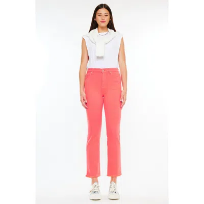 Kancan Tiana High Rise Slim Straight Jeans In Orange