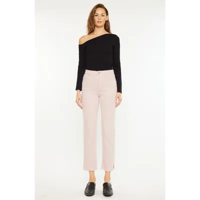 Kancan Tiana High Rise Slim Straight Jeans In Pink