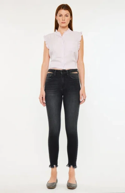 Kancan Tiara High Rise Ankle Skinny Jeans In Black