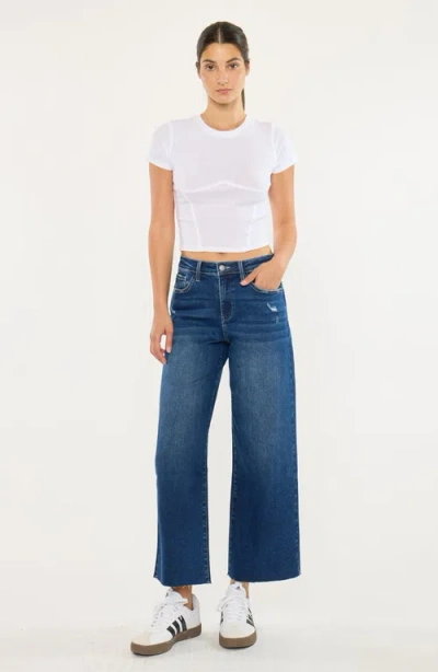 Kancan Tory Essentials High Rise Crop Wide Leg Jeans In Blue