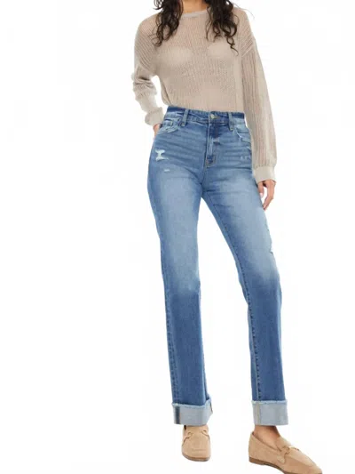 Kancan Trini High Rise Straight Jeans In Blue