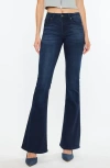 Kancan Trisha Mid Rise Classic Flare Jeans In Dark Wash