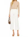 Kancan Ultra High Rise 90's Cropped Wide Leg Jeans In White In White