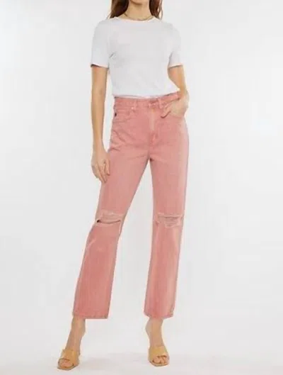 Kancan Ultra High Rise 90s Straight Jeans In Coral