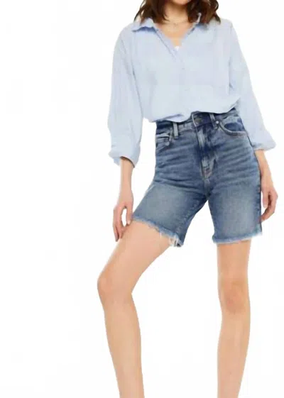 Kancan Ultra High Rise Bermuda Shorts In Blue