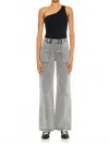 Kancan Ultra High Rise Wide Leg Jean In Light Grey In Black