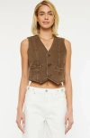 Kancan Vanya V-neck Vest In Brown