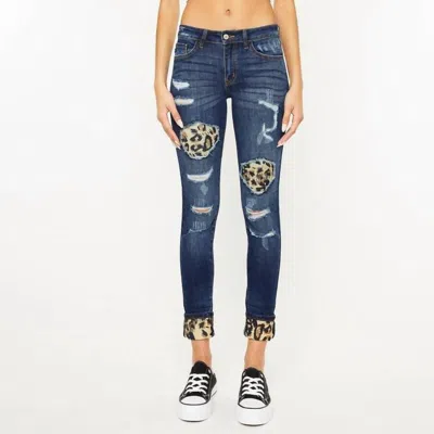 Kancan Vienna Mid Rise Super Skinny Jeans In Silver