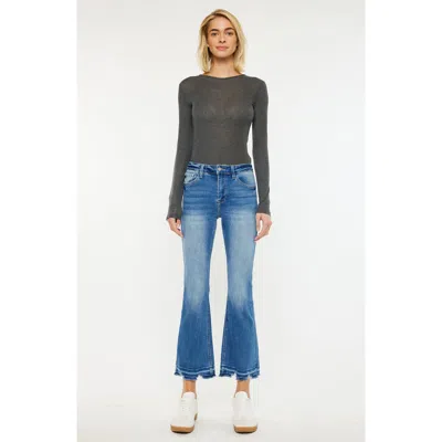 Kancan Volumina Essentials High Rise Crop Bootcut Jeans In Blue
