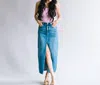 Kancan Wellington 90's Maxi Skirt In Blue In Blue