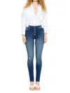 Kancan Wesley High Rise Super Skinny Jean In Medium Wash In Multi