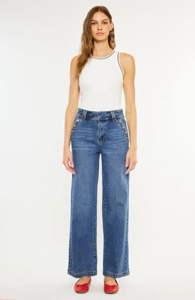 Kancan Westwood Ultra High Rise Wide Leg Jeans In Blue