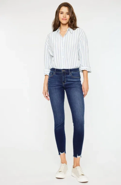 Kancan Willowbrook Essentials Mid Rise Ankle Skinny Jeans In Blue