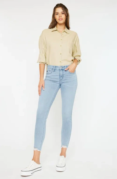 Kancan Willowbrook Essentials Mid Rise Ankle Skinny Jeans In Blue