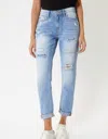 Kancan Women's Boyfriend Distressed Jean In Blue