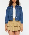 Kancan Marilou Peplum Denim Jacket In Blue