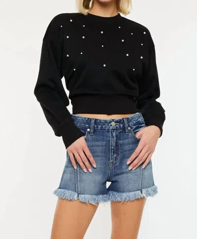 Kancan Drift Away Denim Short In Black