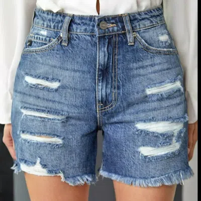 Kancan Women's Harleigh Girlfriend Denim Shorts In Blue