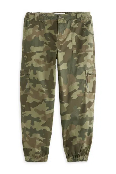Kancan Women's High Rise Laser Cut Skinny Jogger In Camo In Green