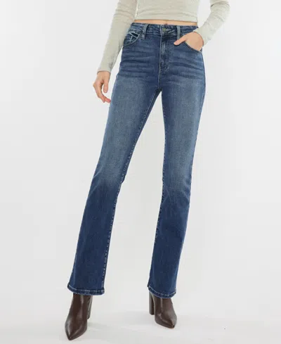 Kancan Women's High Rise Skinny Denim Bootcut Jeans In Medium Denim