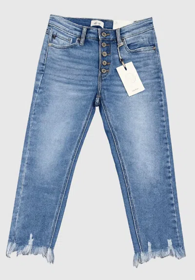 Kancan Women's Jamie Mid Rise Capri In Blue
