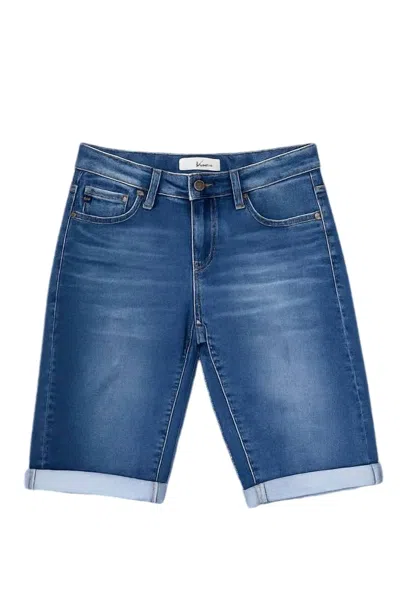 Kancan Women's Midrise Cuffed Bermuda Short In Blue
