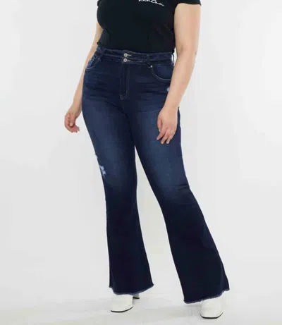 Kancan Women's Morgan High Rise Flare Curvy Jeans In Dark Wash