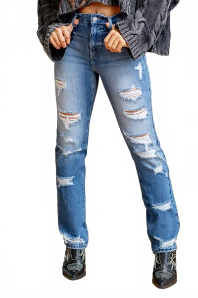 Kancan Women's Straight Leg Jean In Blue