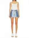 Kancan Women's Two Tone Denim Short In Medium In Blue