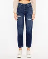 Kancan Women's Ultra High Rise 90's Boyfriend Jeans In Dark Blue