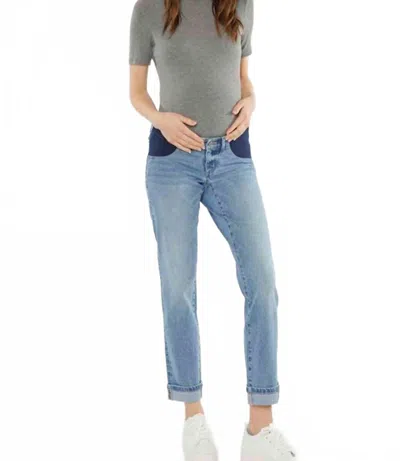 Kancan Yasmin Maternity Boyfriend Jeans In Medium Wash In Blue