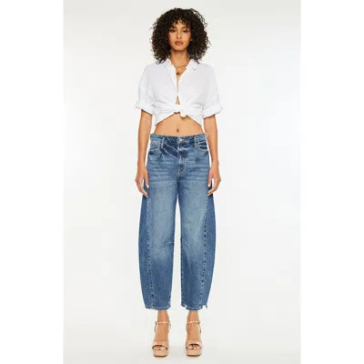 Kancan Yolanda Low Slung Horseshoe Jeans In Blue