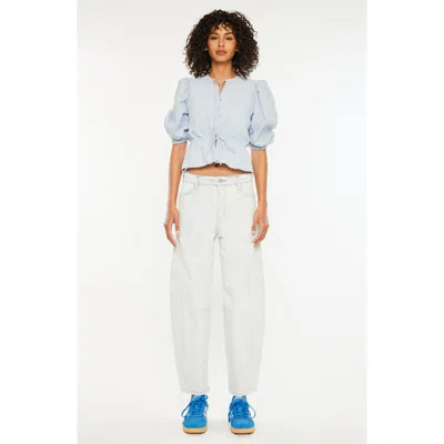 Kancan Yolanda Low Slung Horseshoe Jeans In Light Wash