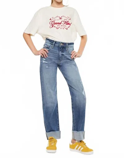 Kancan Kids' Youth High Rise Straight Jeans In Medium In Blue