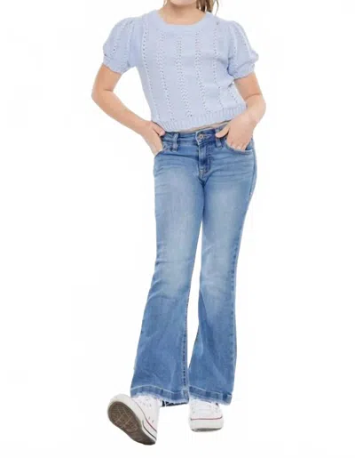 Kancan Kids' Youth Mid Rise Flare Jeans In Medium In Blue