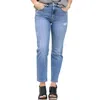 Kancan Yumi High Slim Straight Jeans In Blue In Blue