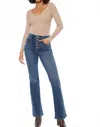 Kancan Zina High Rise Vintage Bootcut Jeans In Dark In Blue