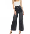 Kancan Zinc High Rise 90's Wide Pant In Dark Grey In Gray